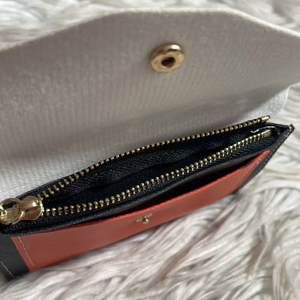 ‎Keychain wallet envelope card holder ID slim color block